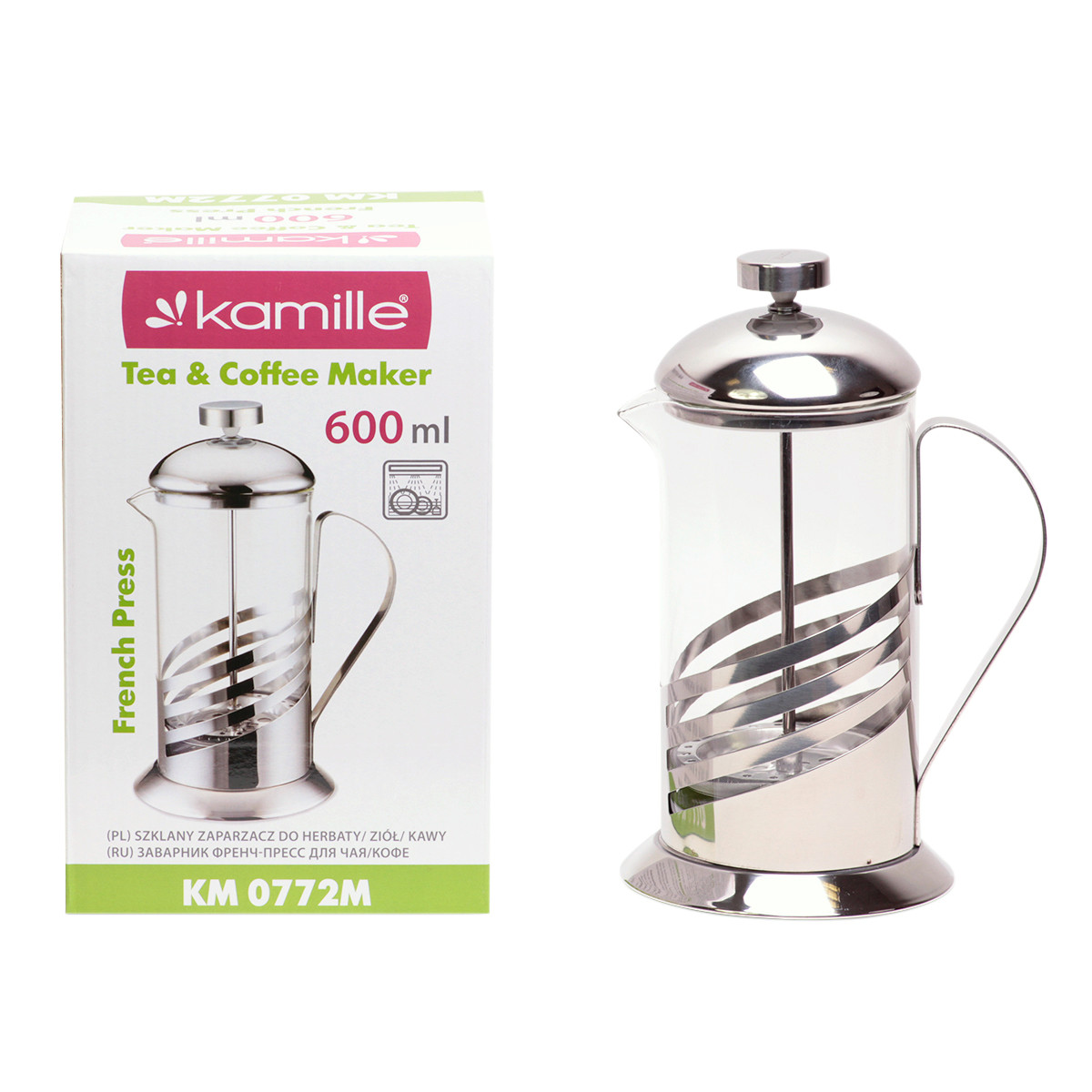 Стеклянный заварник Frenchpress 600мл KL225533 Kamille
