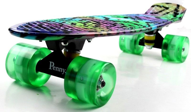 Пенни борд светящиеся колёса Penny Star 55" х 15" 80 кг Разноцветный (411)