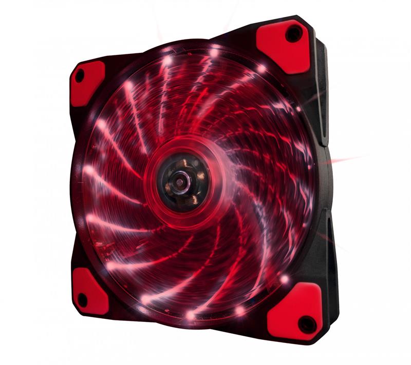 Вентилятор Frime Iris LED Fan 15LED Red (FLF-HB120R15); 120х120х25мм, 3-pin+4-pin