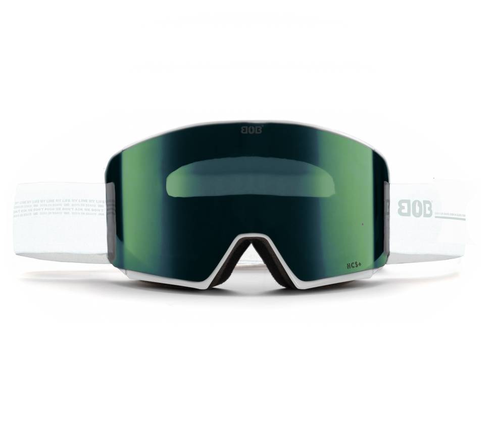 Маска горнолыжная BOB Life S3 White/Green Lens (GOG-023)