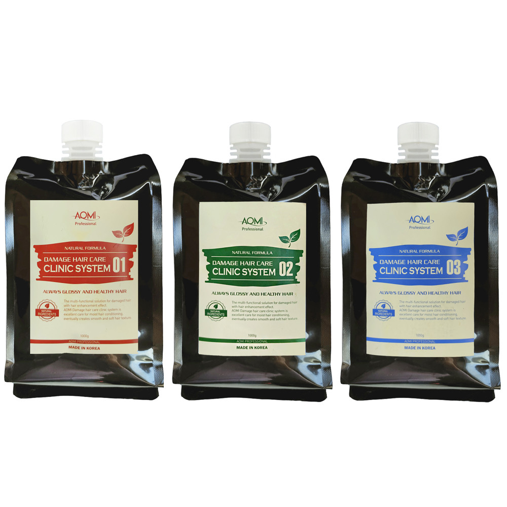 Набор средств для восстановления волос Aomi Damage Hair Care Clinic System 01,02,03 1000 г