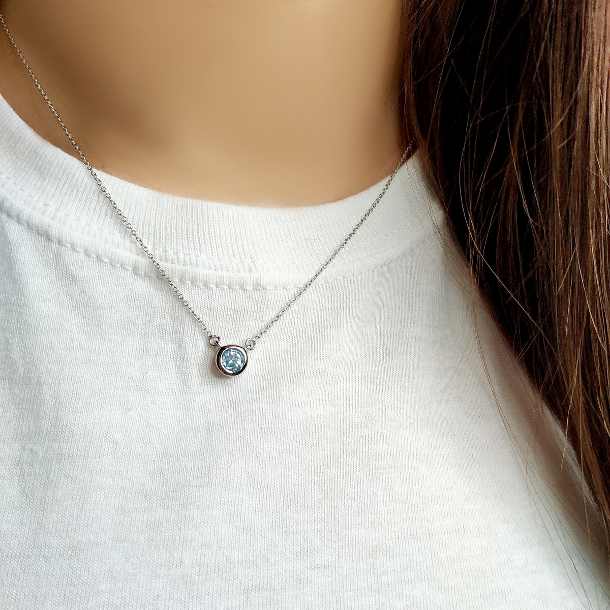 Серебряное колье SilverBreeze с натуральным топазом 0.607ct (2126386) 420-450
