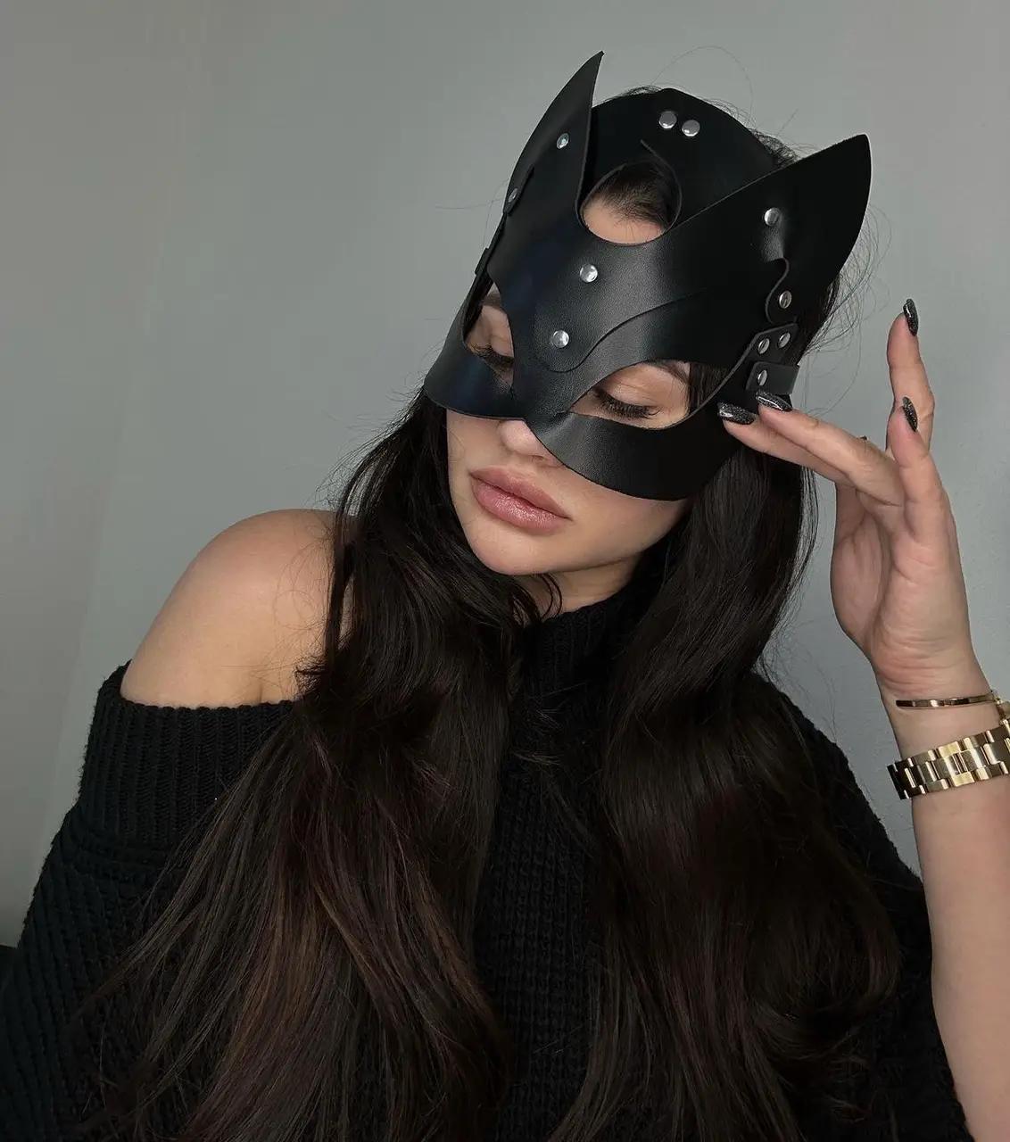 BDSM маска кошки и чокер с шипами Fetish Fantasy One Size Черный (2503673515)