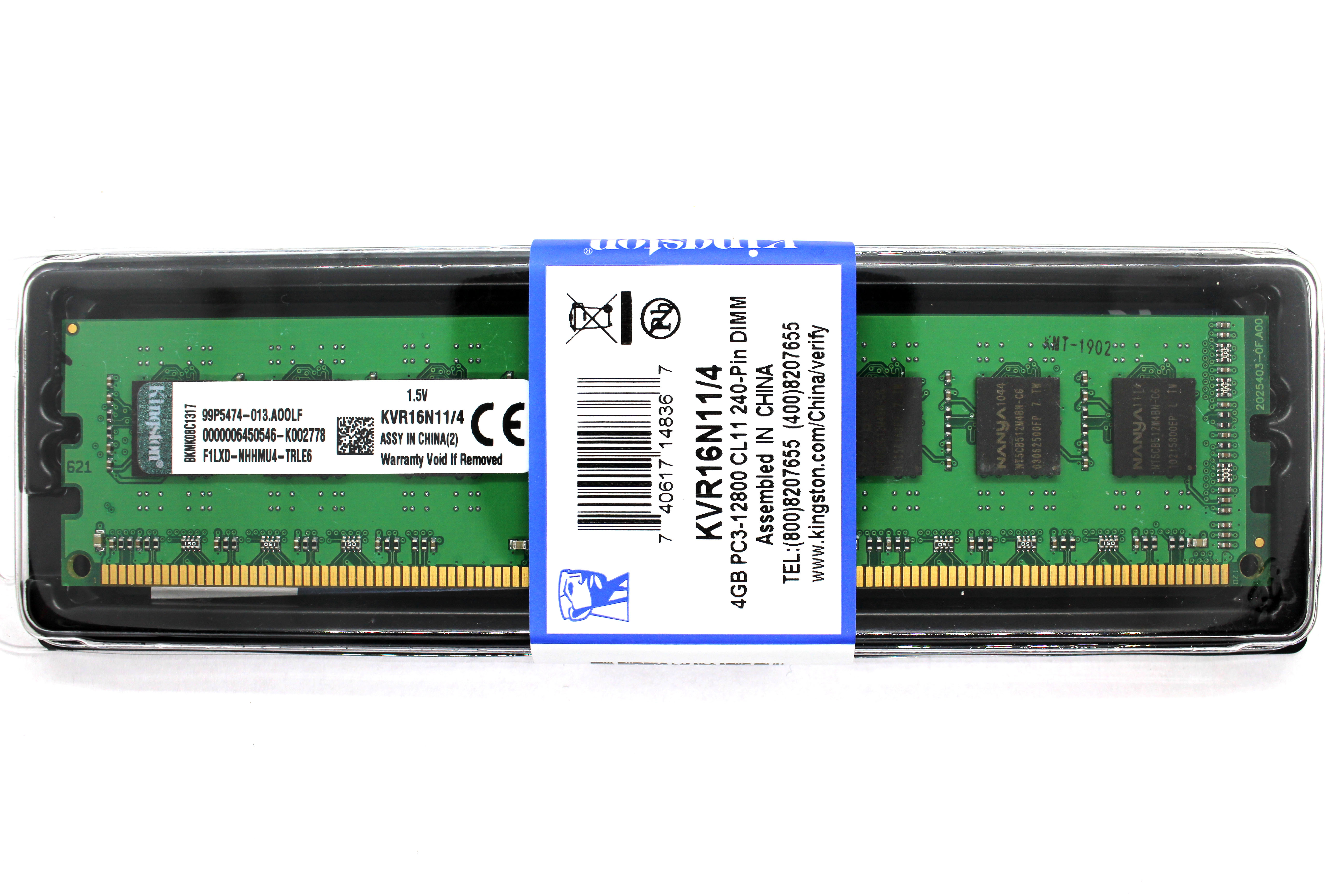Оперативная память Kingston DDR3-1600 4096MB PC3-12800 для AMD AM3/AM3+ (KVR16N11/4)
