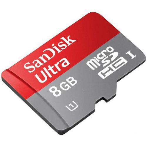 Флешка картка пам'яті SanDisk Ultra microSD XC 8GB class 10 SD адаптер Чорний (007470)