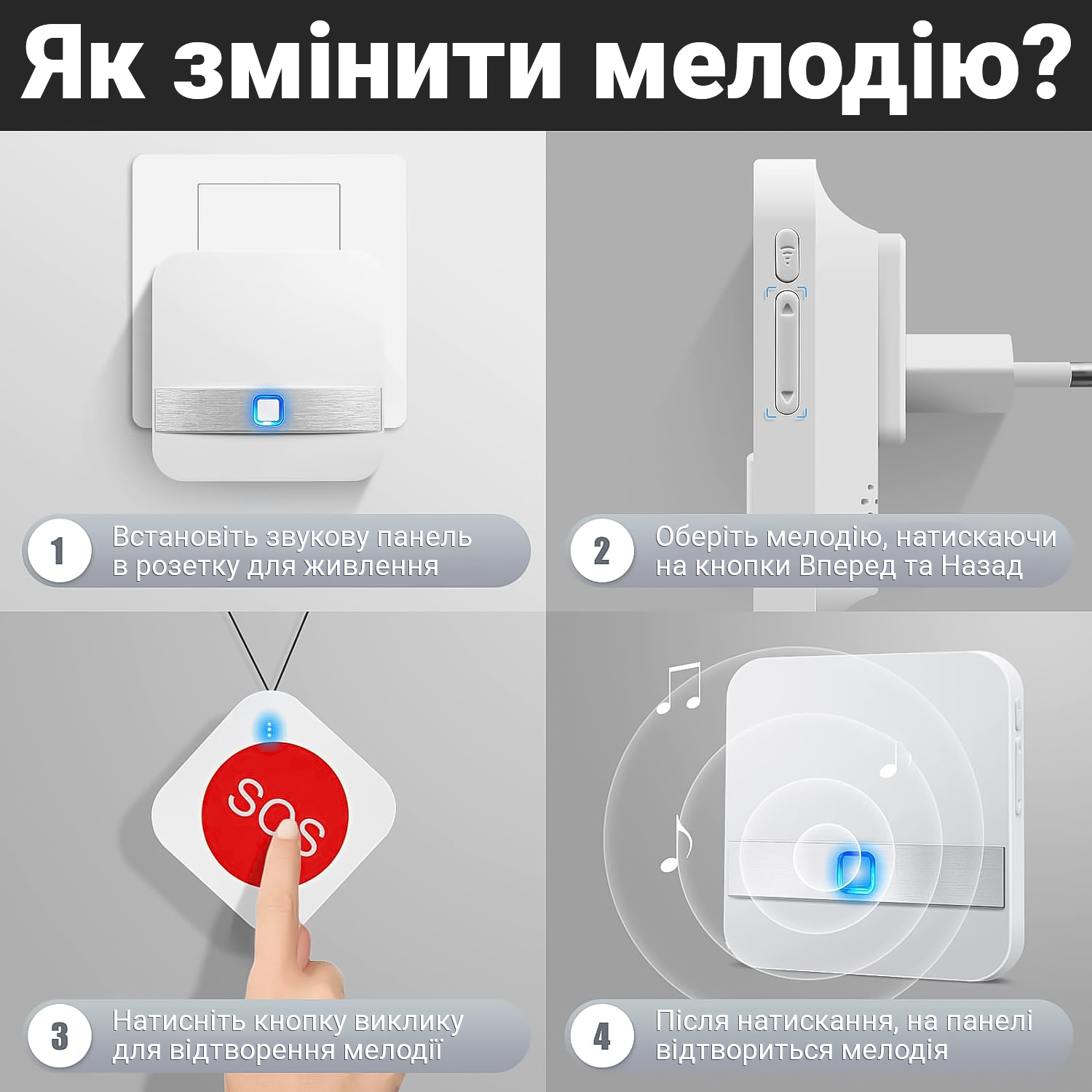 Беспроводная система вызова персонала / медсестры Digital Lion PAB-01-2 с 2 кнопками SOS до 150 м (1037)