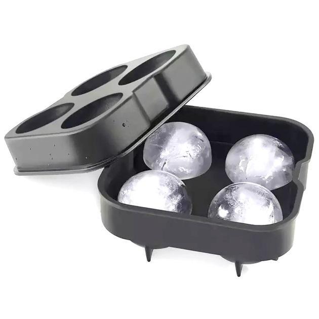 Форма для льда силиконовая Ice Шар 4 ячейки 12х12х4,5 см Черный (C051354)