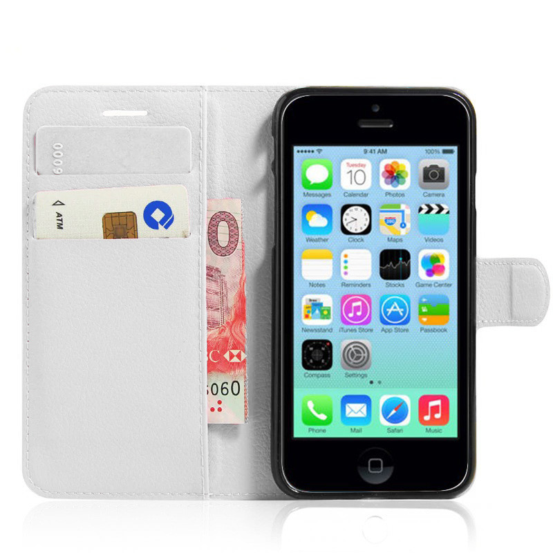 Чехол-книжка Litchie Wallet для Apple iPhone 5 / 5S / SE Белый (hub_mbCu97731)