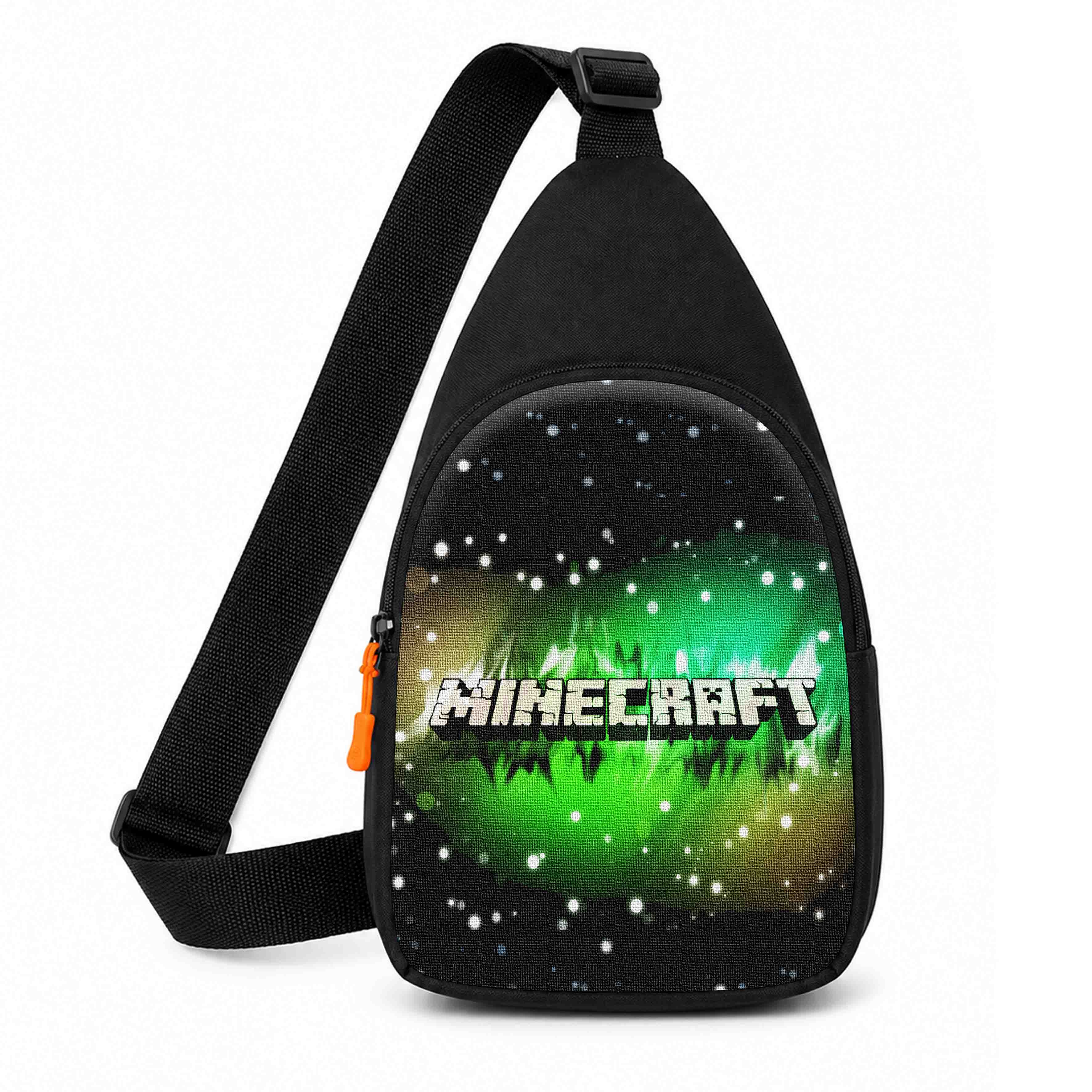 Дитяча сумка-слинг через плече Minecraft Крипер, чорна, 29x17x5 см — арт. 2643077301
