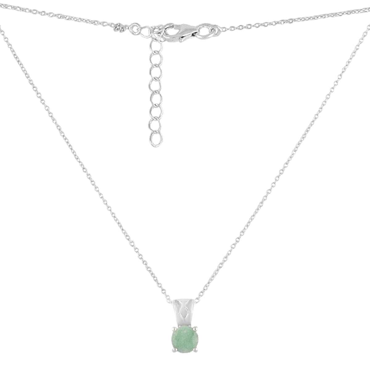 Серебряное колье SilverBreeze с натуральным изумрудом 0.718ct (2126546) 500