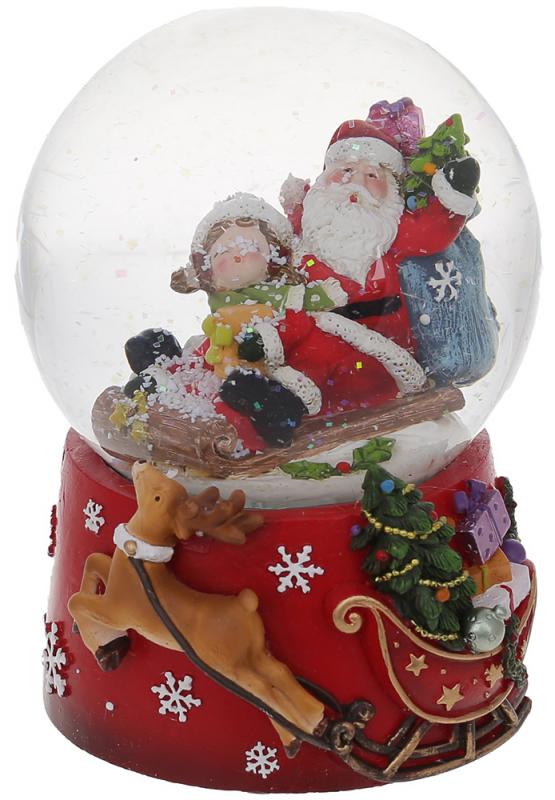 Музыкальный водяной шар santa in sleigh 14см BonaDi DP219468
