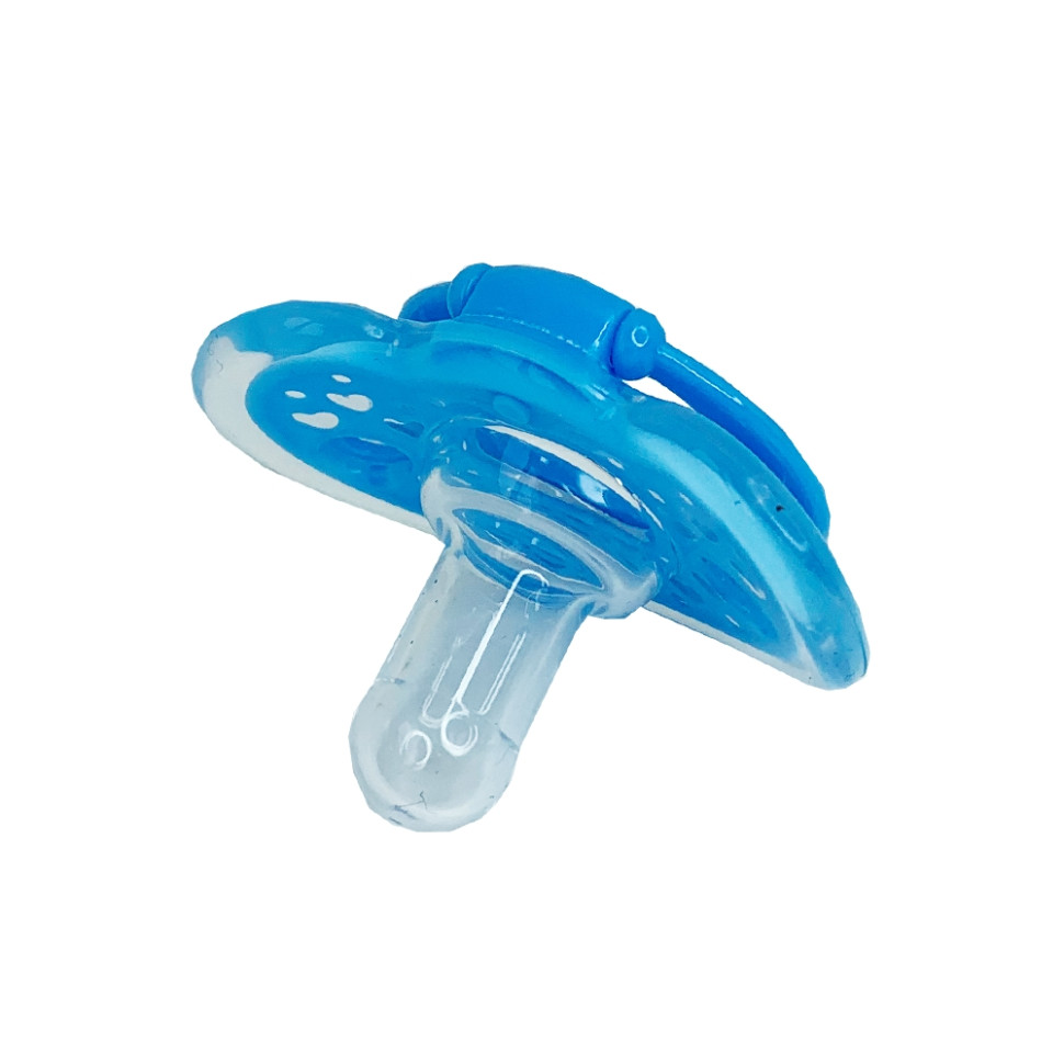 Детская пустышка силиконовая Mega Zayka MGZ-0517(Blue) круглая