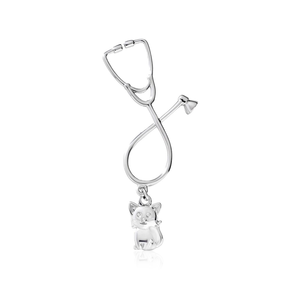 Брошь BROCHE Стетоскоп серебристая BRBF113509