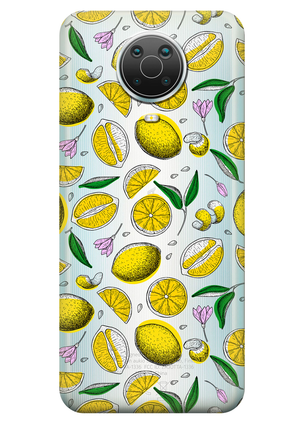 Прозрачный силиконовый чехол iSwag для Nokia G20 с рисунком - Лимоны (KS15149)
