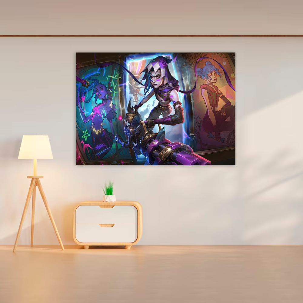 Плакат-постер на стіну Кавун Arcane Jinx з кулеметом А0 Різнокольоровий (ПЛ000962А0)