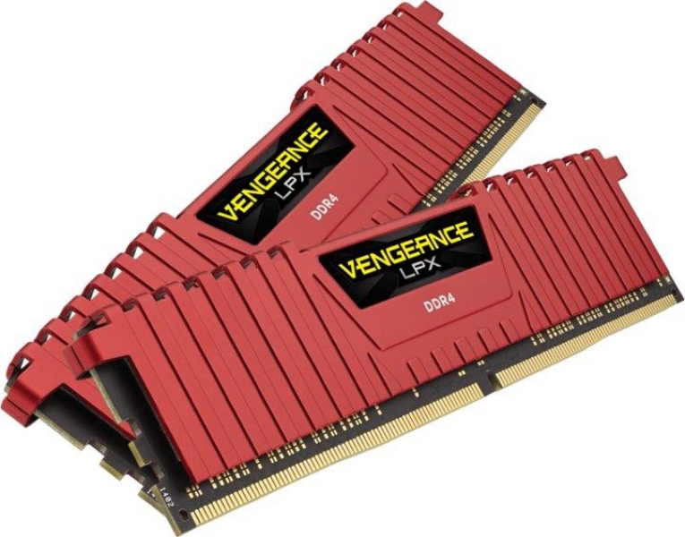 Оперативна пам'ять Corsair 16GB 2666MHz Vengeance LPX Red CL16 2x8GB (CMK16GX4M2A2666C16R)