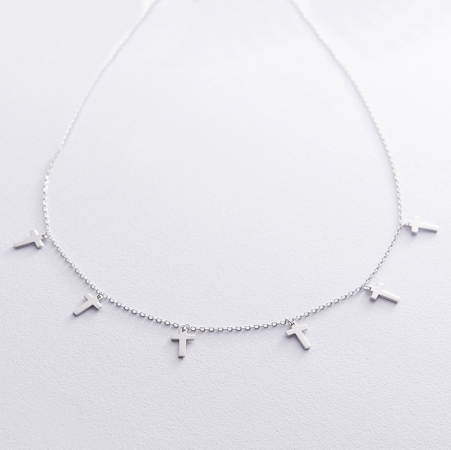 Серебряное колье Крестики 18950 Оникс 40