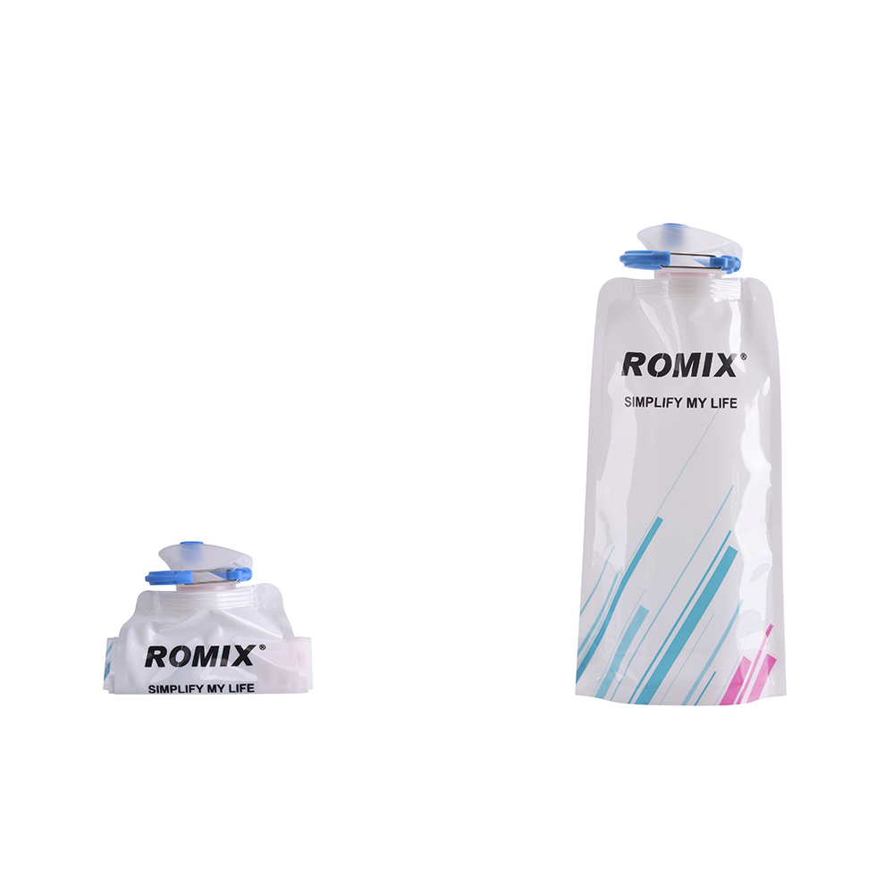 Спортивна пляшка ROMIX 0.7 л з карабіном Біла