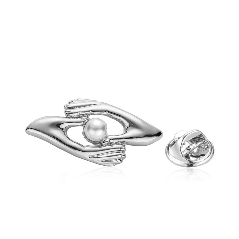 Значок BROCHE Ладони серебристый BRGV113439