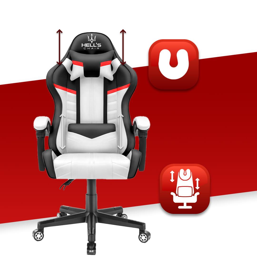 Комп'ютерне крісло Hell's Chair HC-1004 White-Red