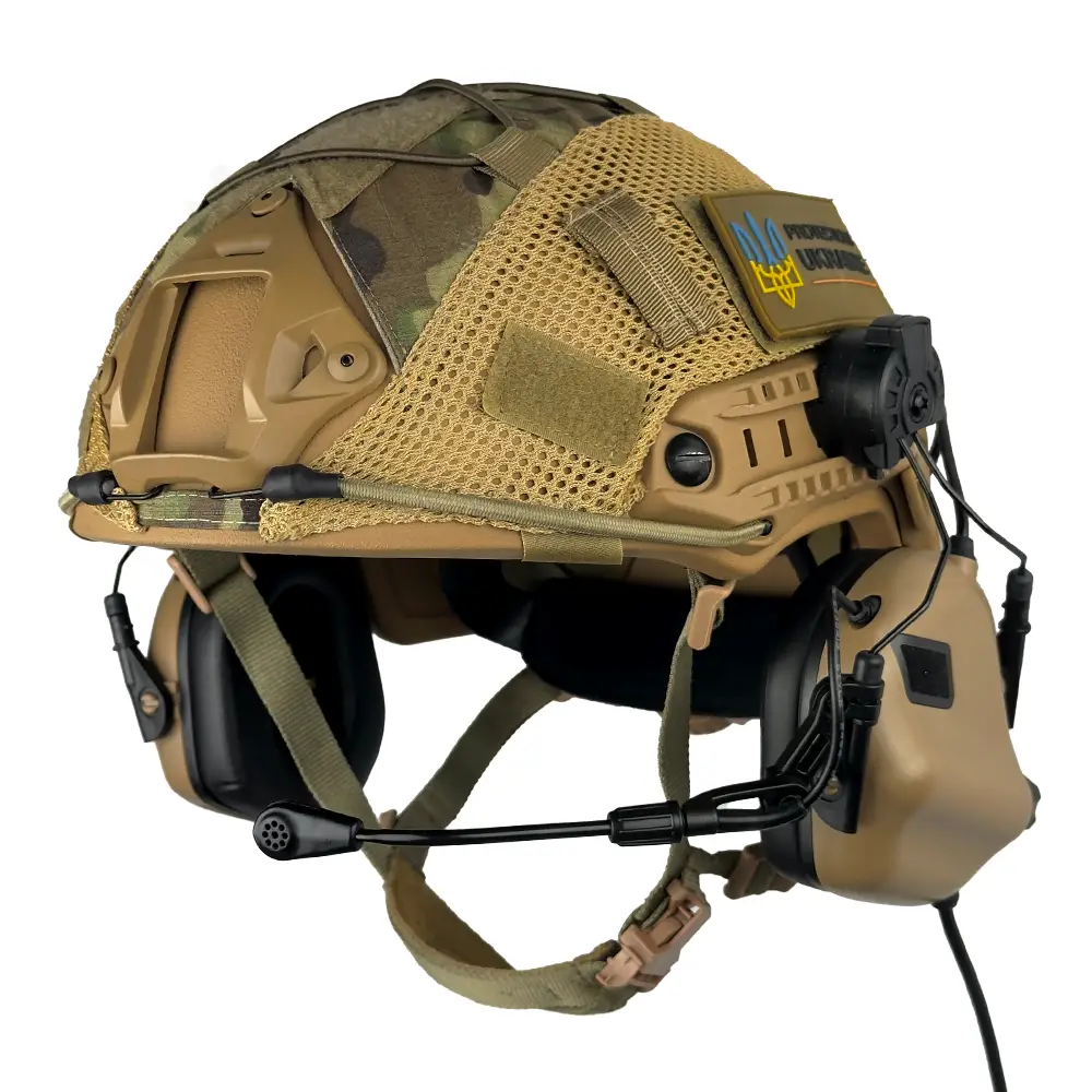 Комплект шлем FAST Team Wendy Helmet NIJ IIIA/наушники Earmor M32H MOD3/кавер L Койот