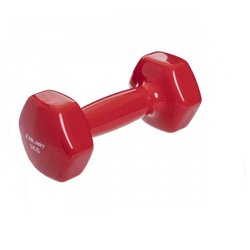 Гантель для фитнеса с виниловым покрытием Zelart TA-2777-3 Red  (SKL0356)