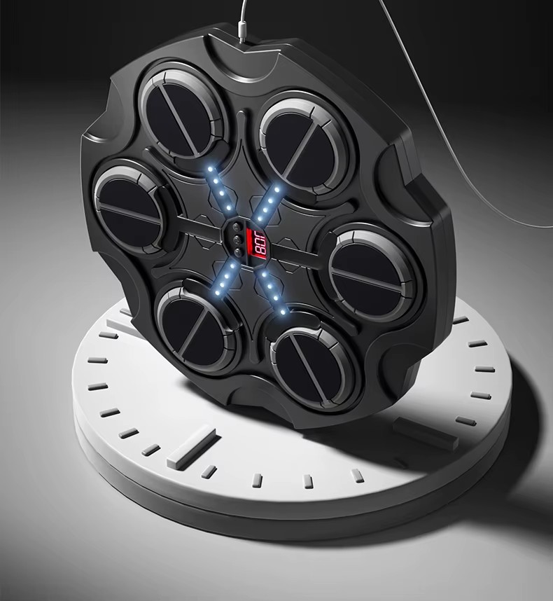 Настенный боксерский тренажер и перчатки Hexagonal Warrior Bluetooth Черный