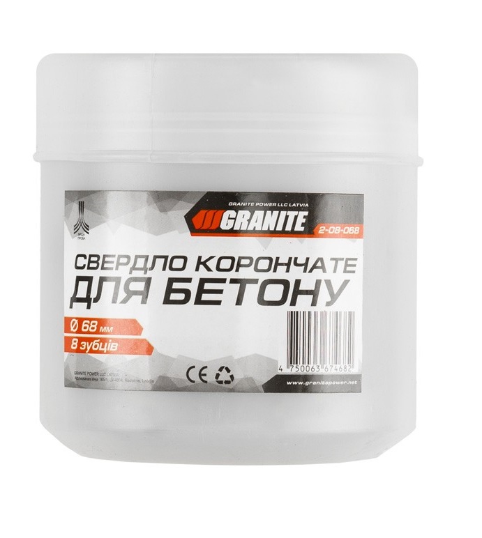 Сверло корончатое для бетона GRANITE 68 мм 8 зубцов Grey (2-08-068)
