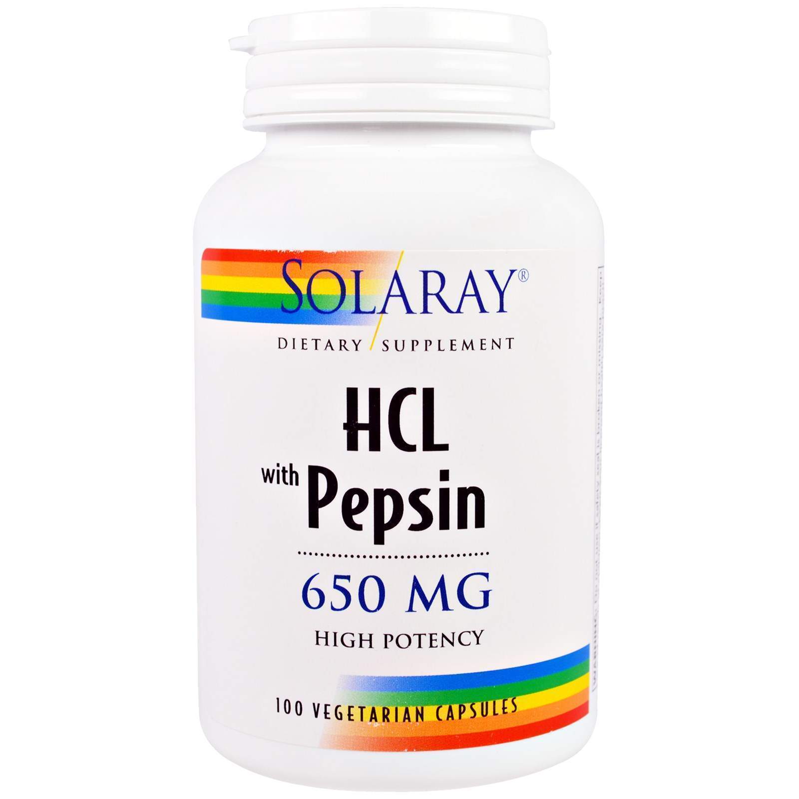 Бетаин HCl + пепсин Solaray 100 капсул (20547)