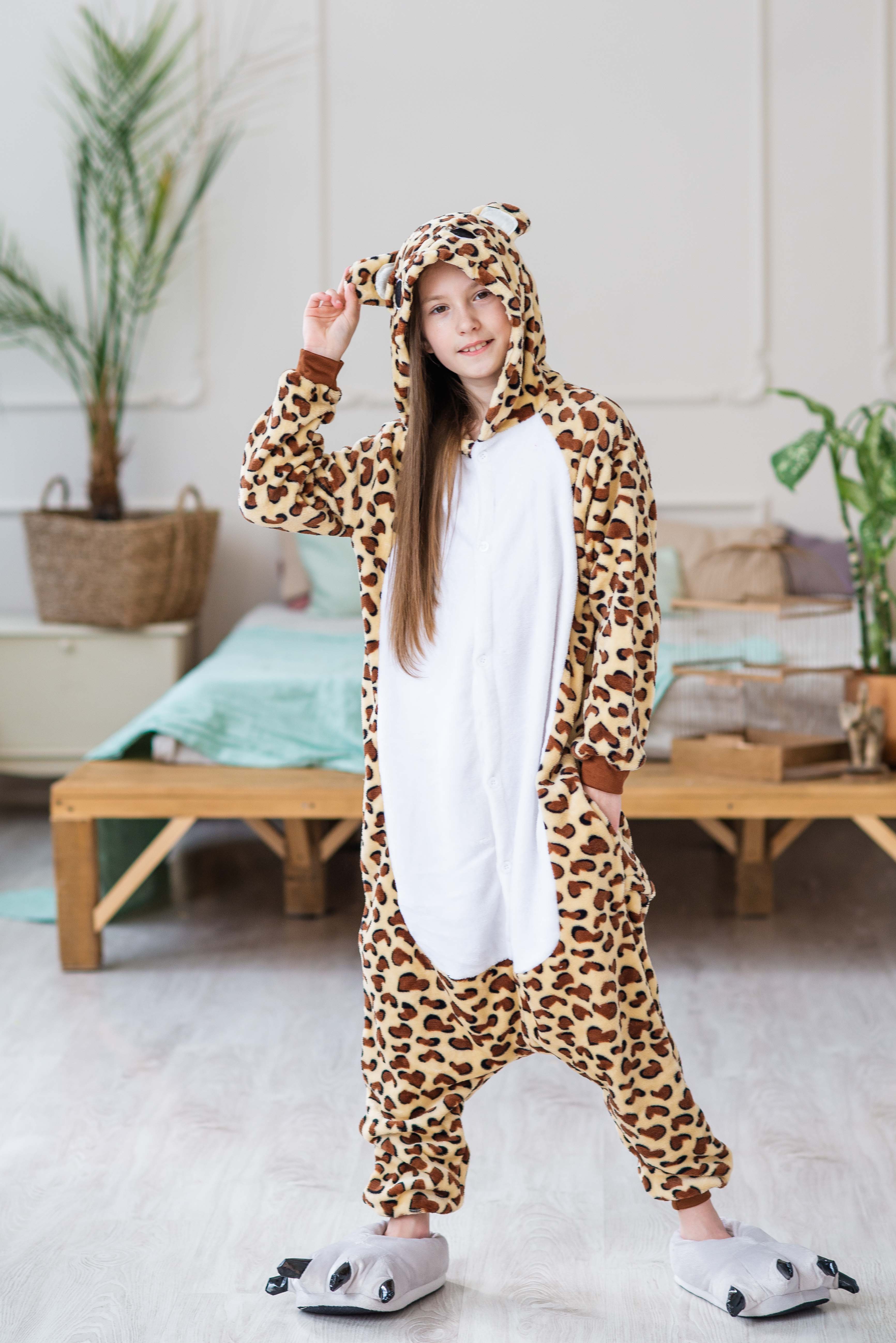 Пижама Кигуруми взрослая BearWear Леопард L 165 - 175 см Коричневый (K1W1-0026-L)