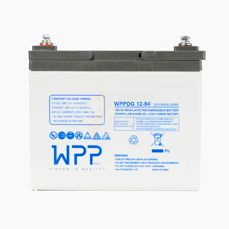 Гелевый аккумулятор 94ah WPPower WPPDG12-94 94 ампер 12 вольт