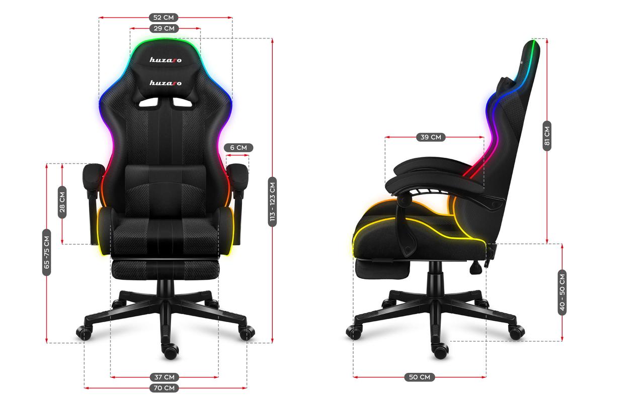 Комп'ютерне крісло Huzaro Force 4.7 RGB Black тканина