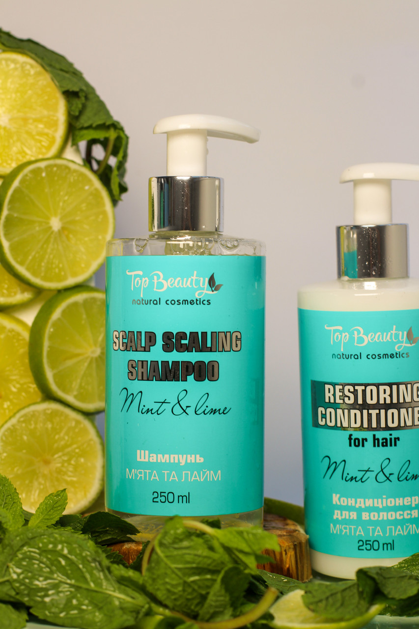 Кондиціонер для відновлення волосся Top Beauty М'ята та Лайм Restoring Conditioner For Hair MintLime 250 мл (4820169184665)