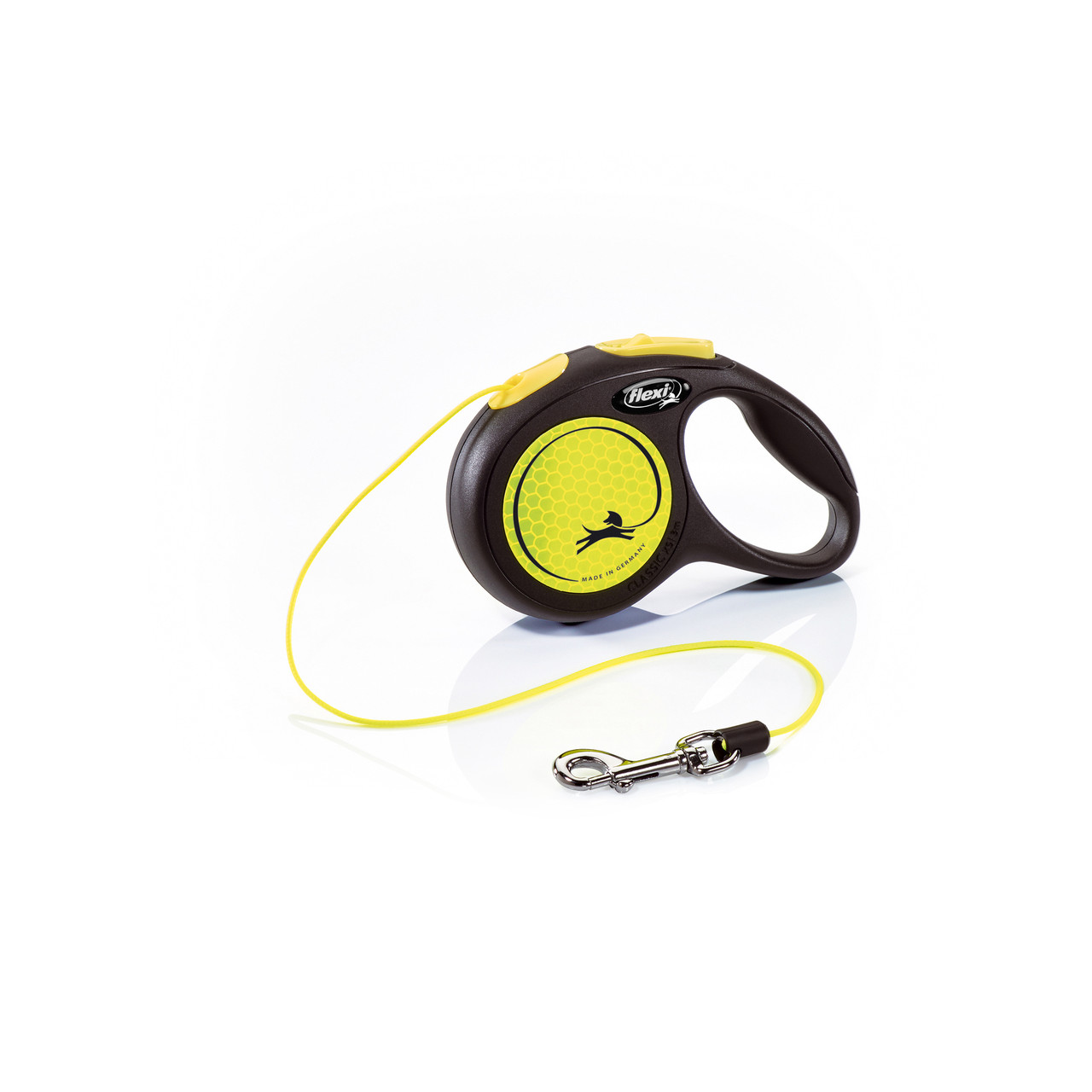 Поводок рулетка для собак мелких и средних пород Flexi New Neon ХS 3 м до 12 кг желтый
