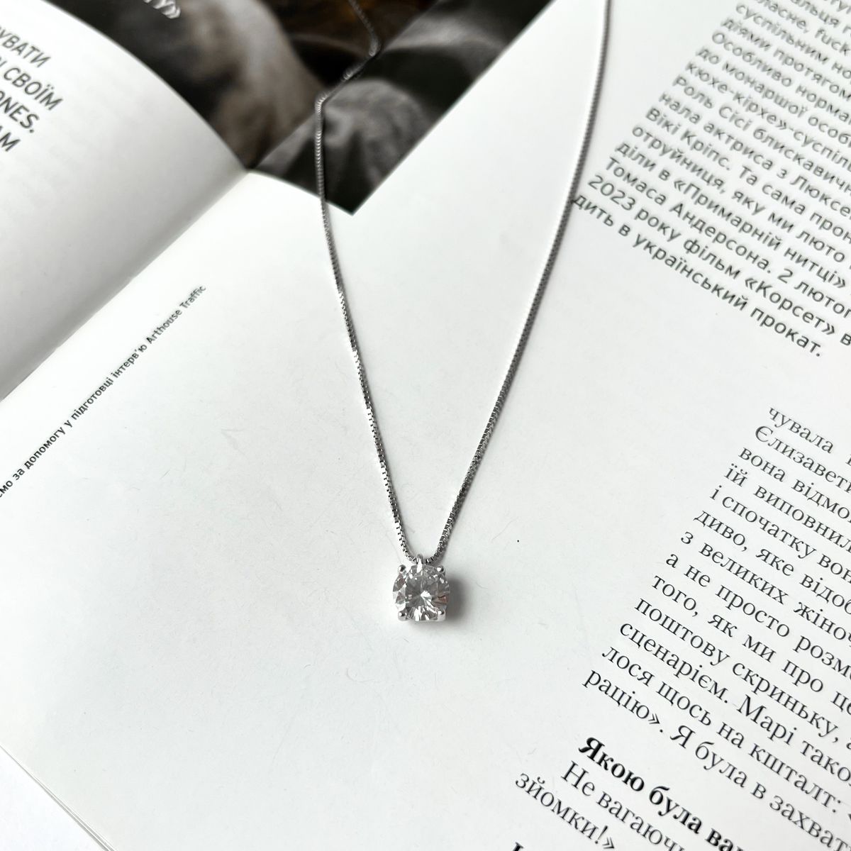 Серебряное колье SilverBreeze с фианитами (2138662) 400-450