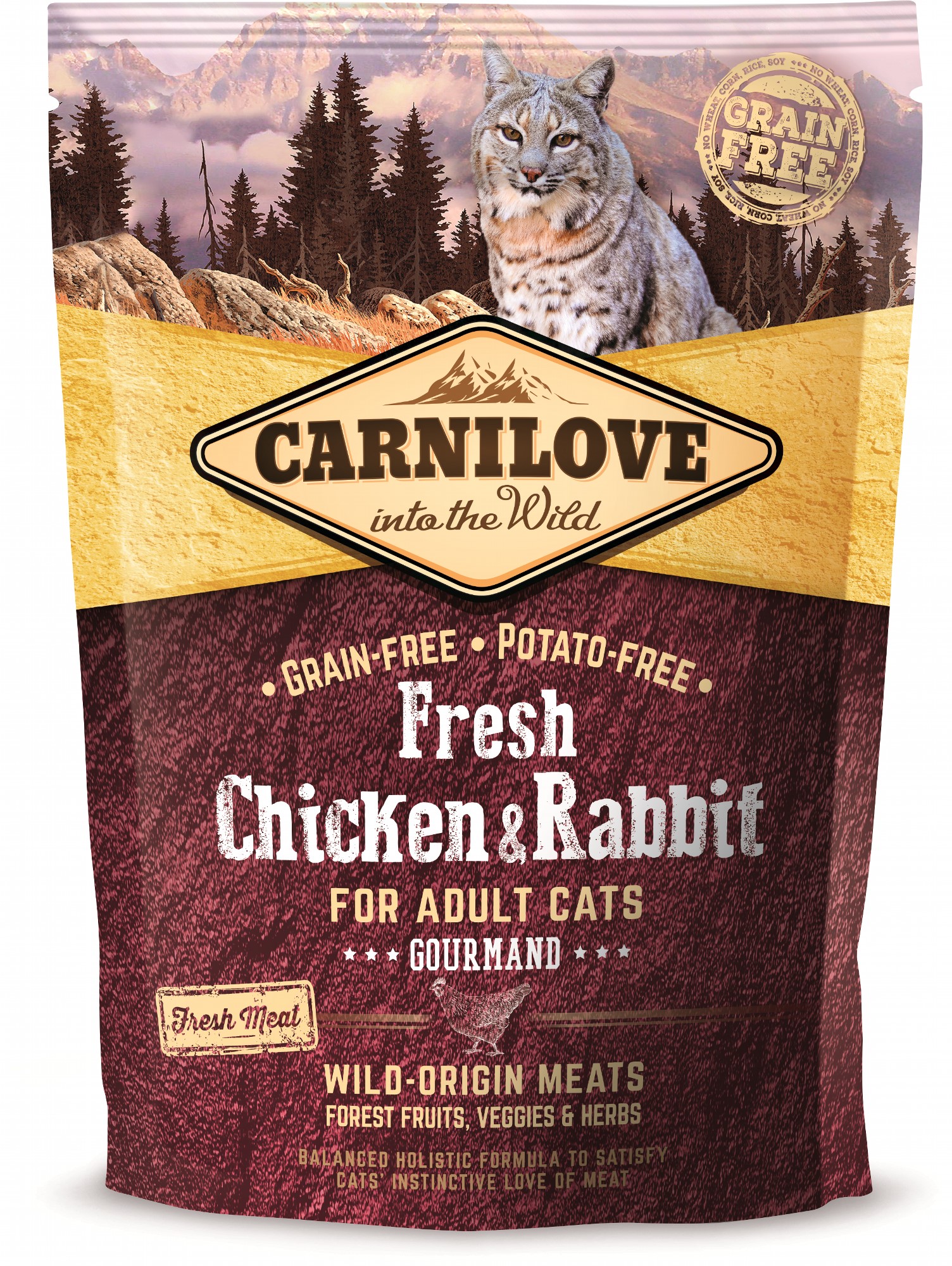 Сухой корм для взрослых кошек Carnilove Fresh Gourmand с курицей и кроликом 0.4 кг (8595602527373) 170873\7373