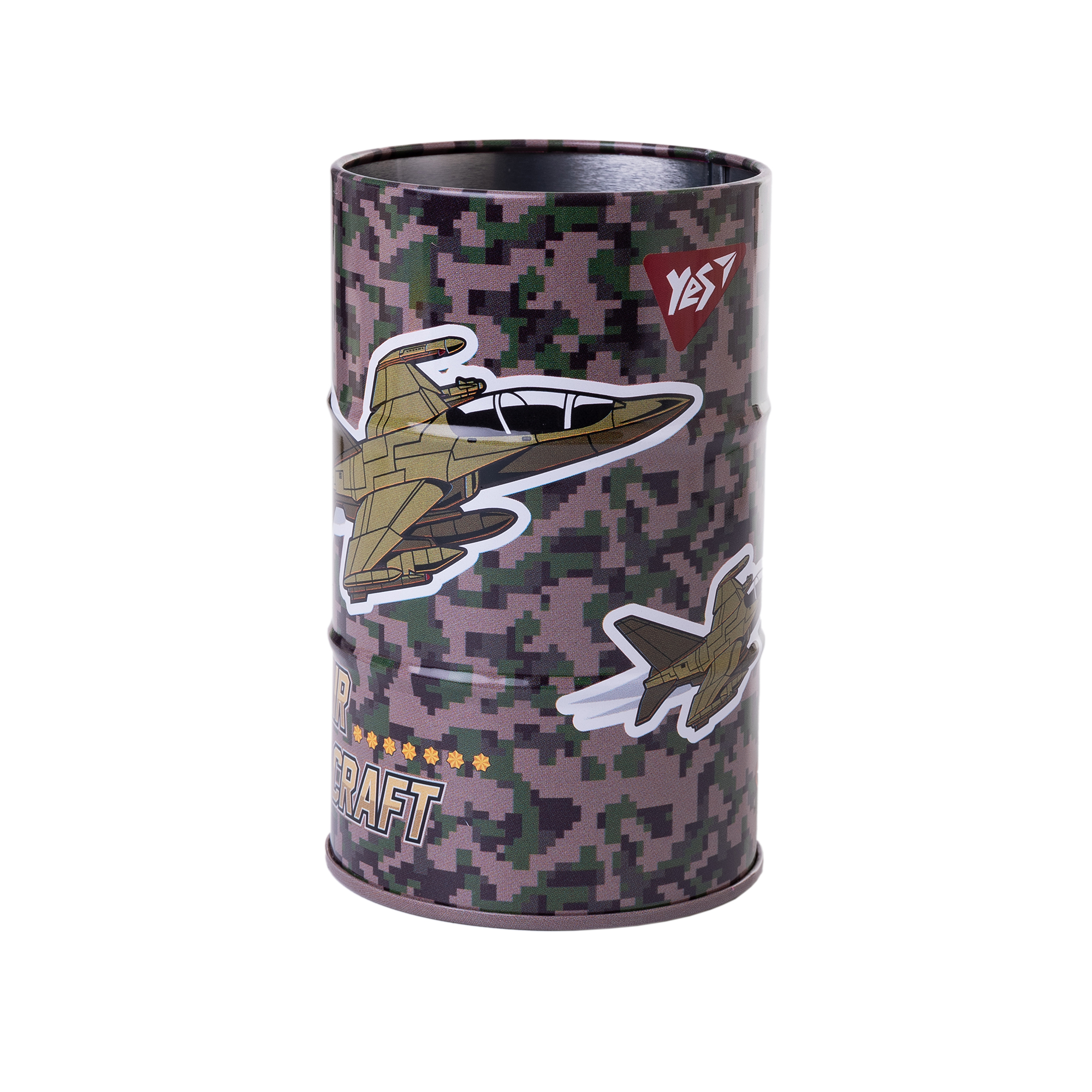 Стакан-подставка бочка YES Military 10,8х6,5 см Разноцветный (708097)