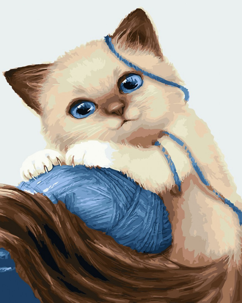 Картина по номерам BrushMe "Котёнок с клубком" 40х50см GX23633