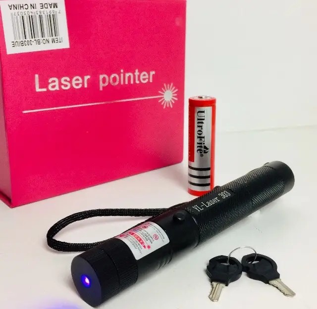 Мощная лазерная указка синий луч с аккумулятором 18650 Laser Pointer 303 Blue
