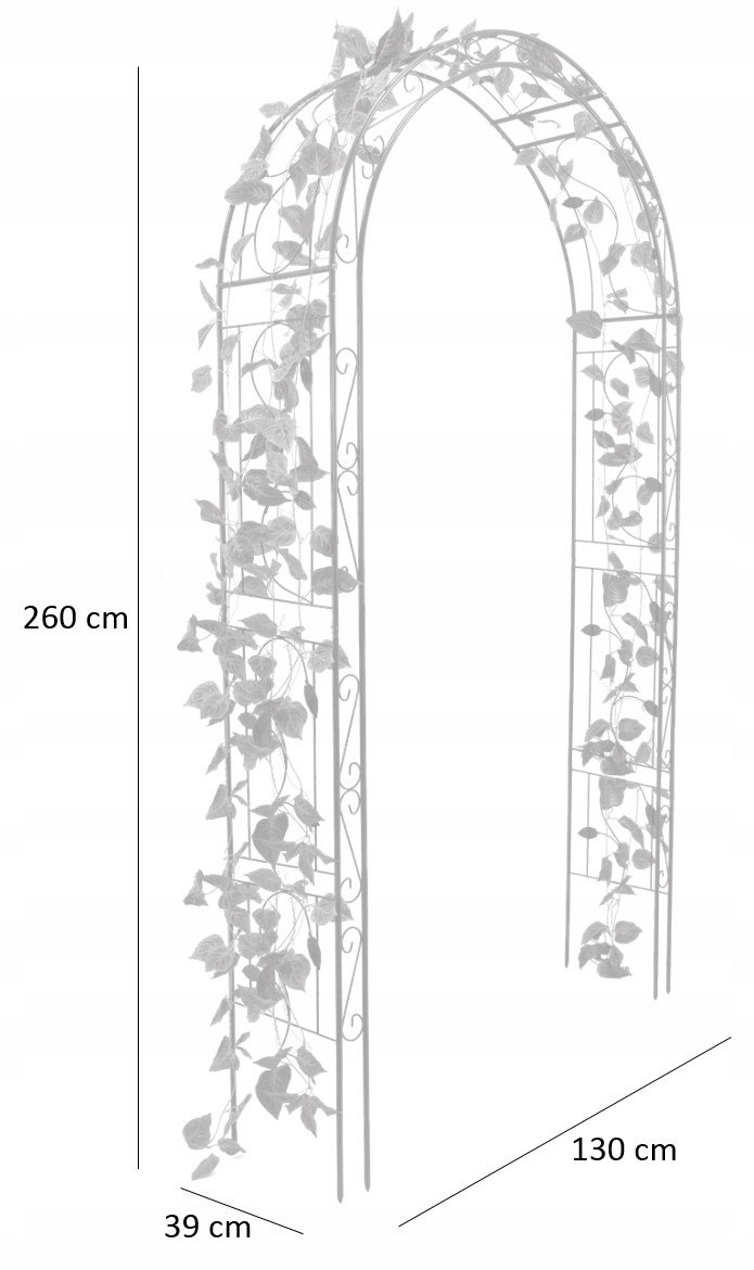 Арка садова-пергола GardenLine DEN9036 130 X 39 X 260 см Чорний