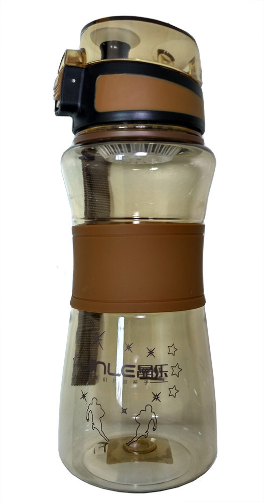 Спортивная бутылка поилка с силиконовой вставкой и ремешком Kronos Top R83331 Brown (gr007113)