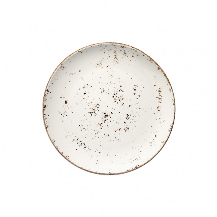 Тарілка Bonna Grain 25 см Білий із ретро-декором GRABLM25CK