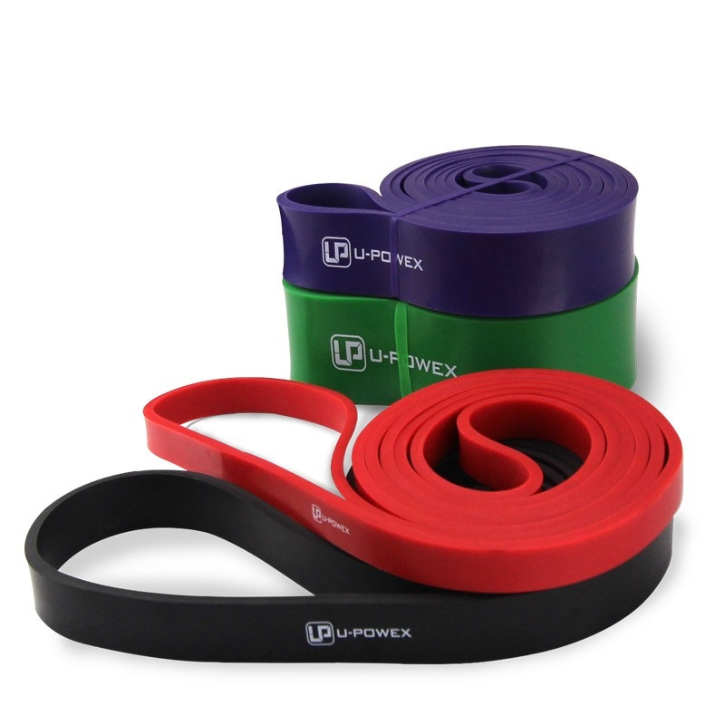 Резиновые петли для тренировок U-powex Power Band набор 4 шт якорь  ручки 4,5-57 кг