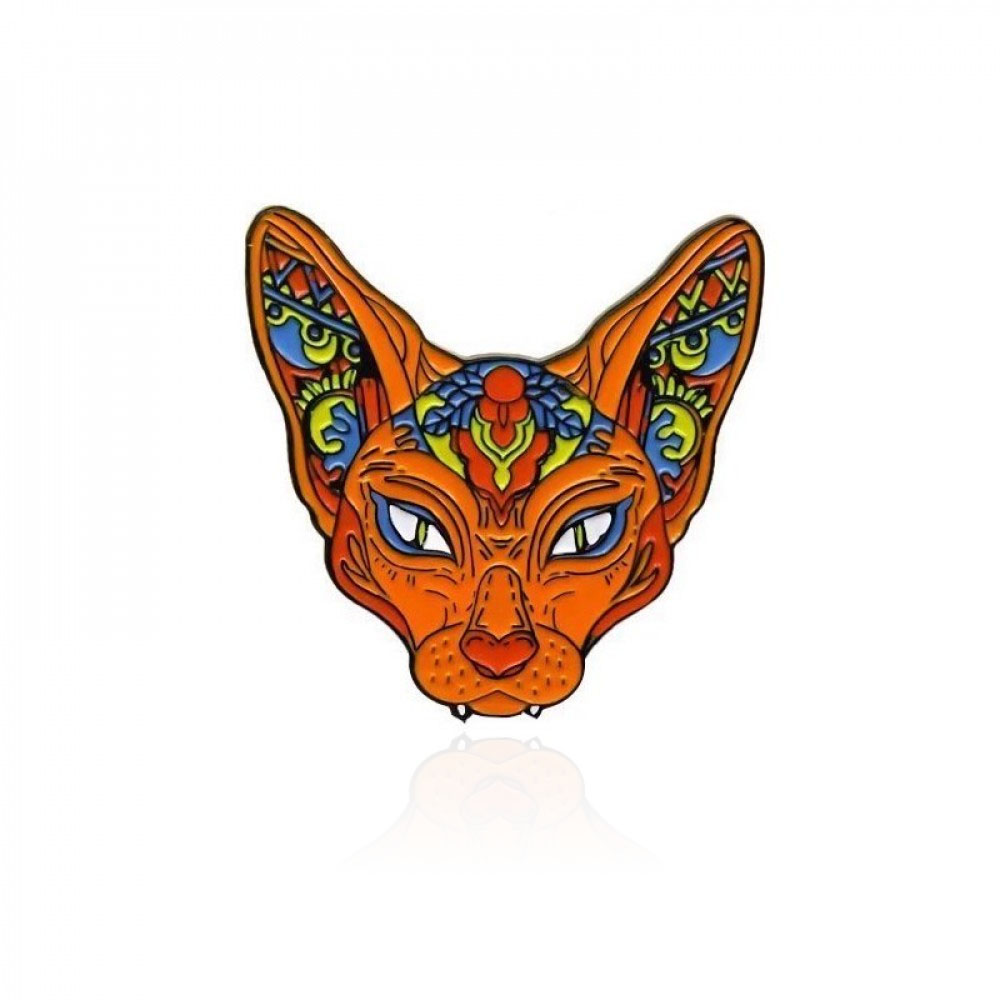 Брошь-значок BROCHE Кот Сфинкс Гудвин оранжевая BRGV112503