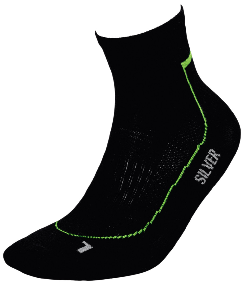 Термошкарпетки InMove Runner Deodorant Silver 38-40 Чорні із зеленим