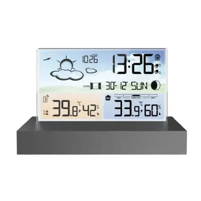 Метеостанция для дома беспроводная FJ3396C Black CNV