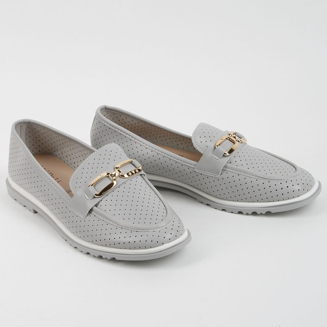 Мокасины женские 339636 р.38 (24) Fashion Серый
