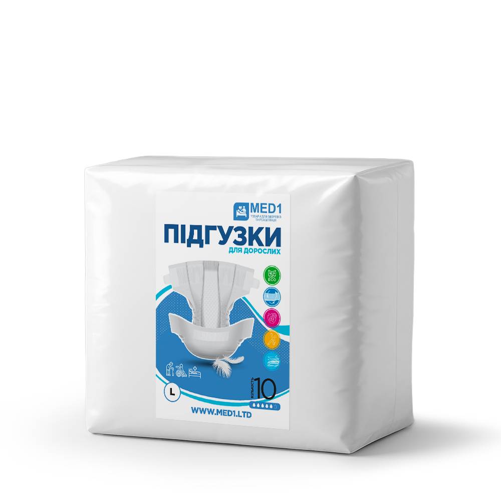 Подгузники для взрослых MED1 WC01 L 10 шт