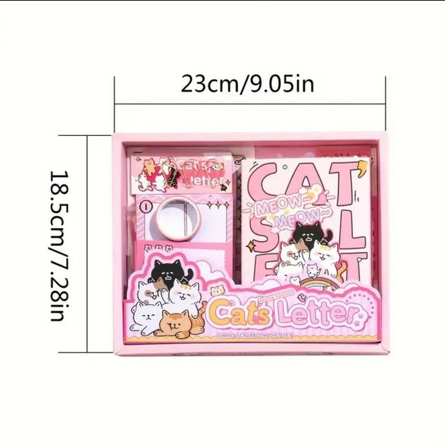 Набор для винтажного эстетического скрапбукинга и кардмейкинга Urbanset CatGlow с расходными материалами 23х18,5 см Разноцветный (Cat3А6)