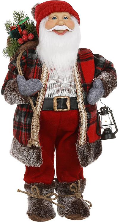 Игрушка новогодняя Santa with gifts and a lantern 45 см Разноцветный BonaDi DP232266